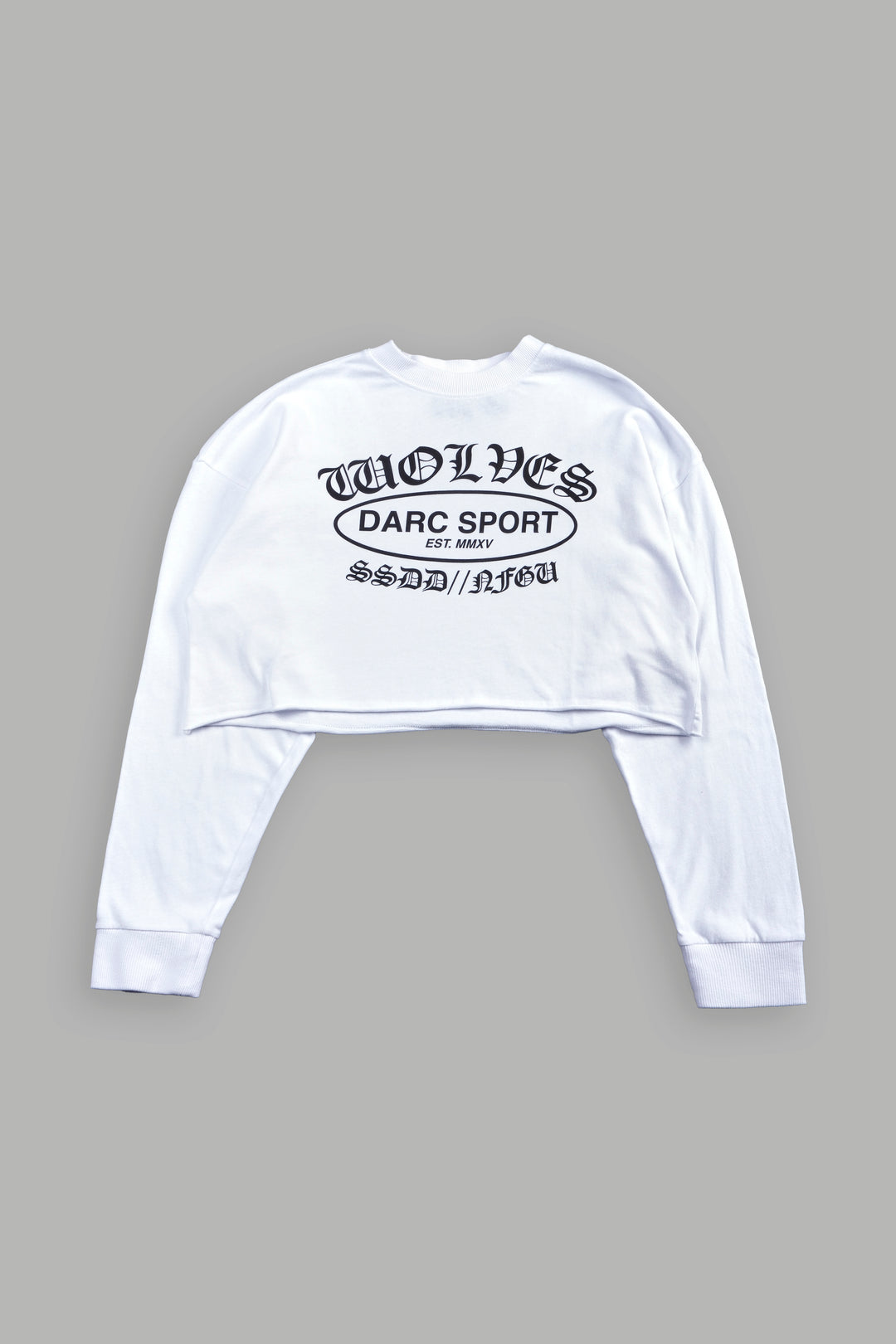 Darc Emblem Premium Oversized Cropped Ls Tee In White