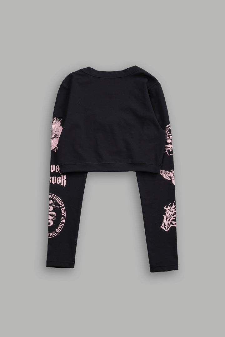 On Our Sleeve Grace "Energy" L/S Top in Black