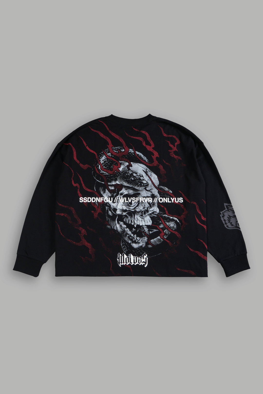 Forever Reborn Grunge "Box Cut" L/S Tee in Black
