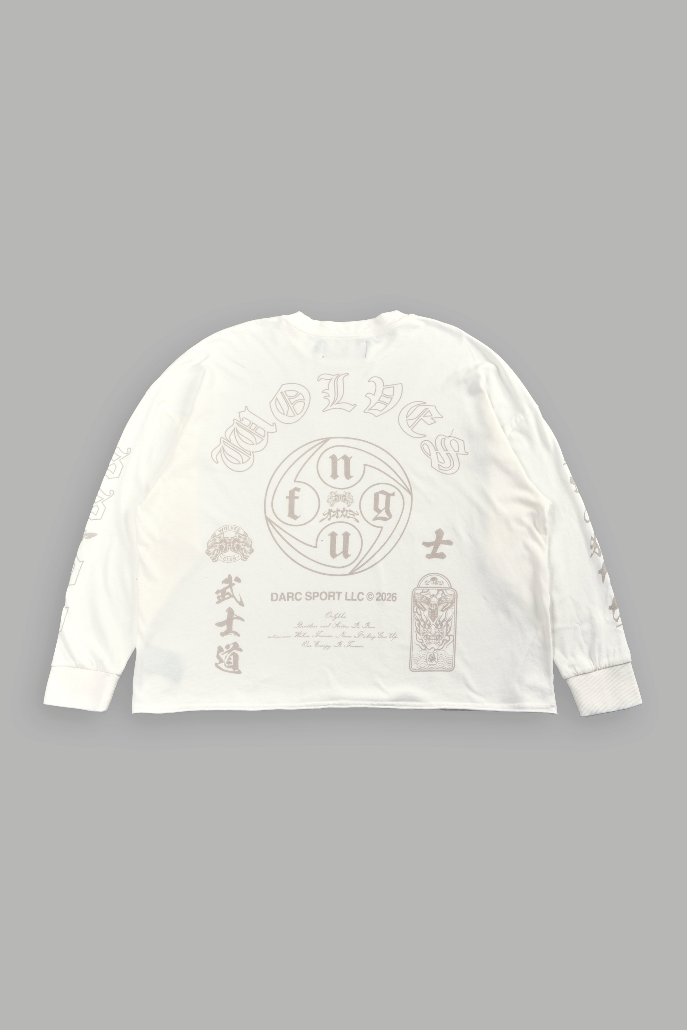 Kazoku Okami Premium Box Cut Ls Tee in Cream