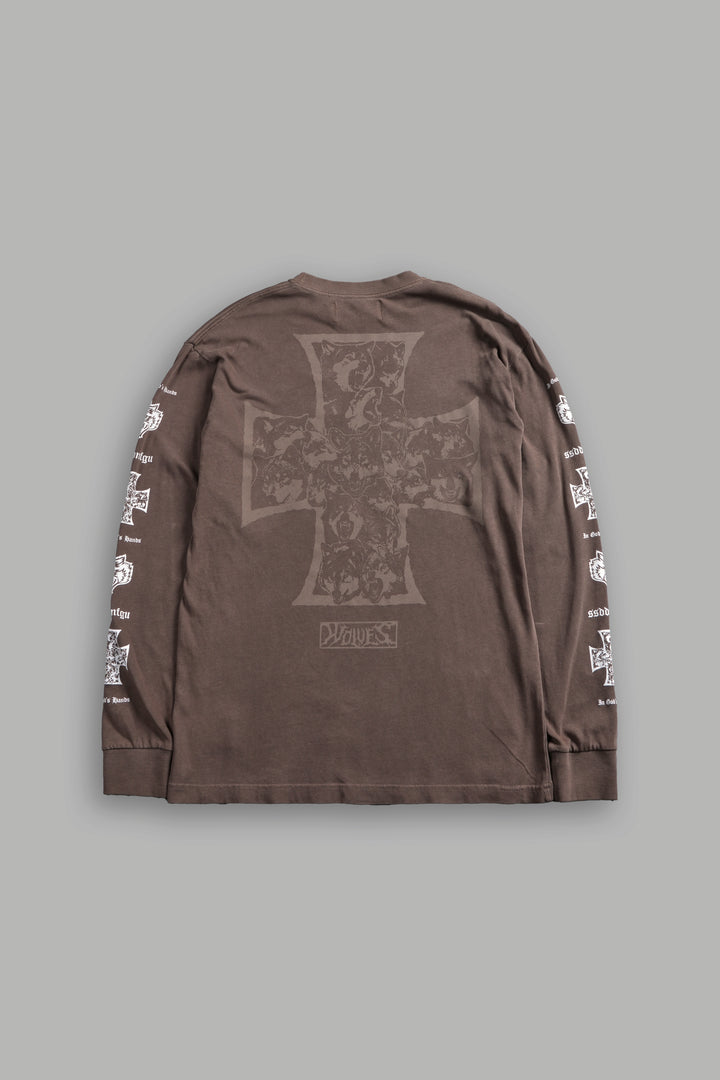 Iron Wolf Pack "Premium" L/S Tee in Mojave Brown