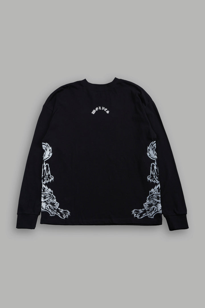 She Wolf Pack Premium Ls Tee In Black