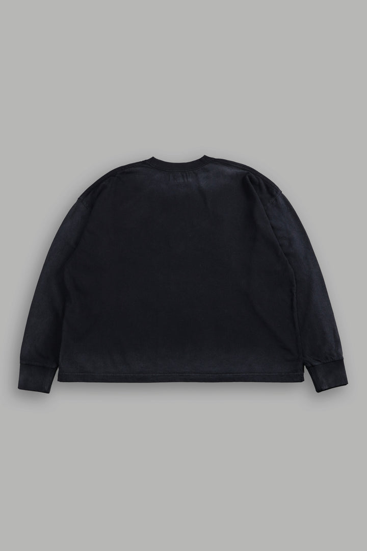 Nightmare Grunge "Box Cut" L/S Tee in Black Drift Wash