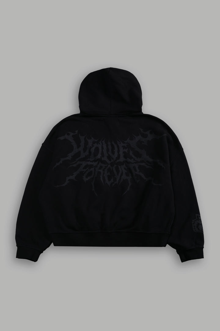 Vader Vex Double Zip Hoodie in Black