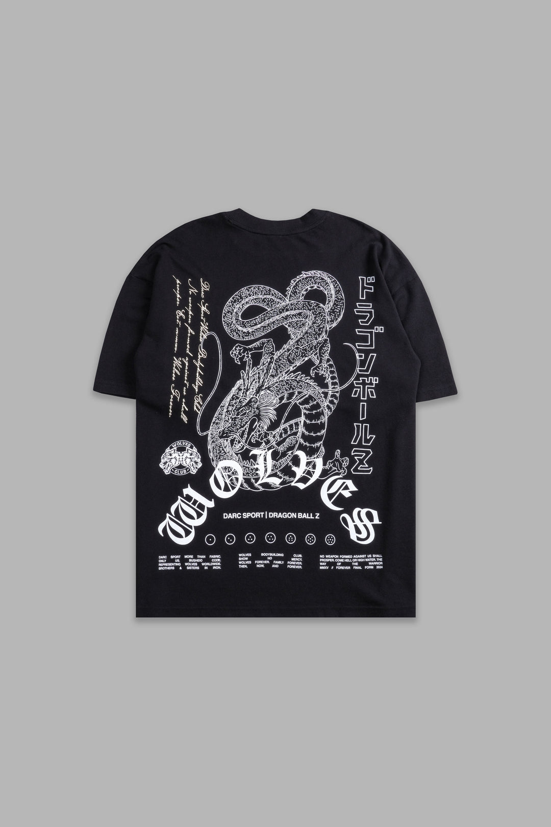 The Dragon And The Wolf "Premium" Oversized Tee in Black/White