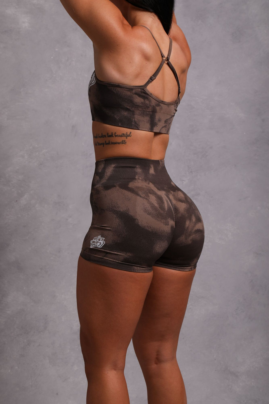 Wolves Forever Seamless Everson "Training" Shorts in Mojave Brown Jumbo Marble