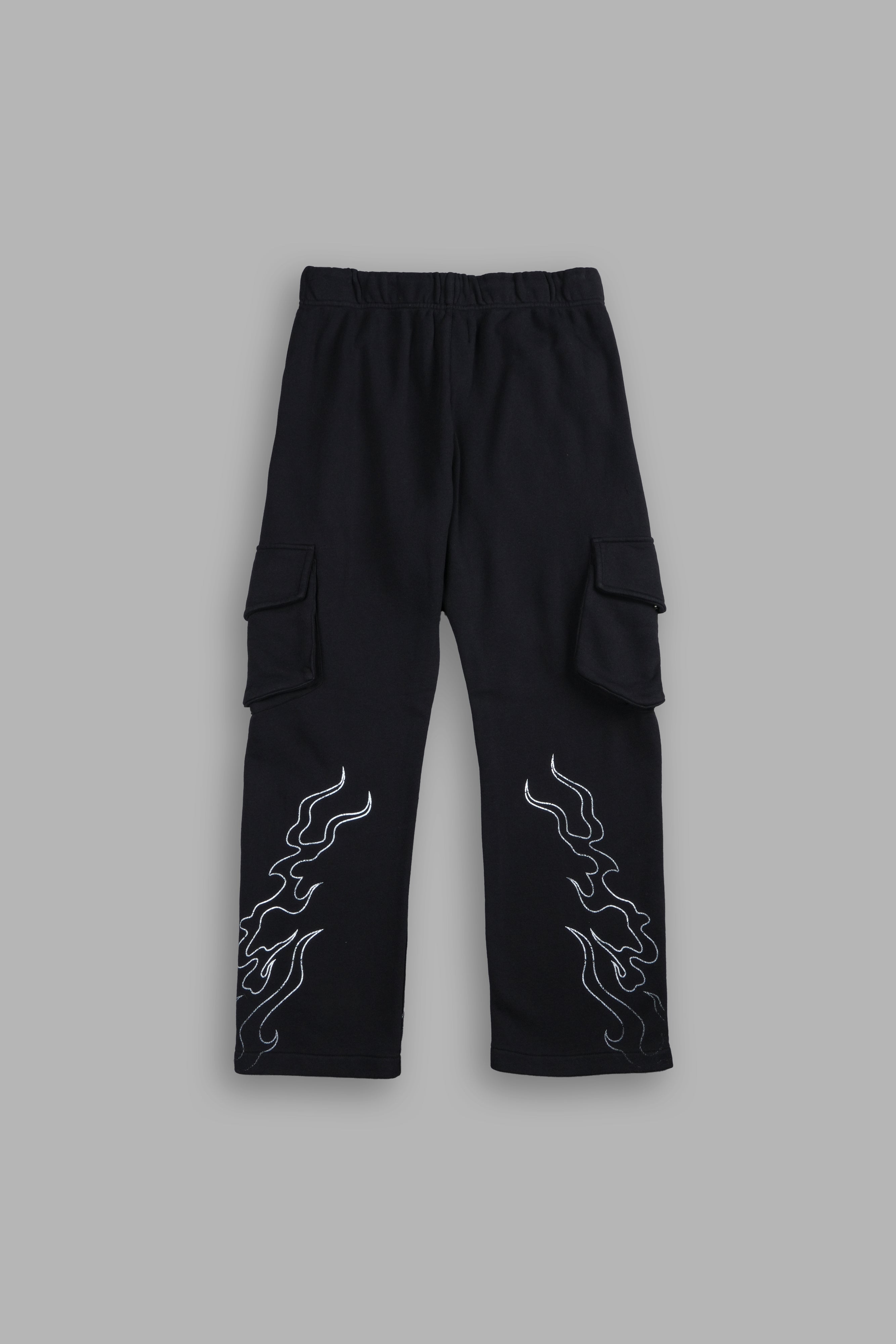 Through The Fire Bigelow Cargo Sweat Pants in Black/White