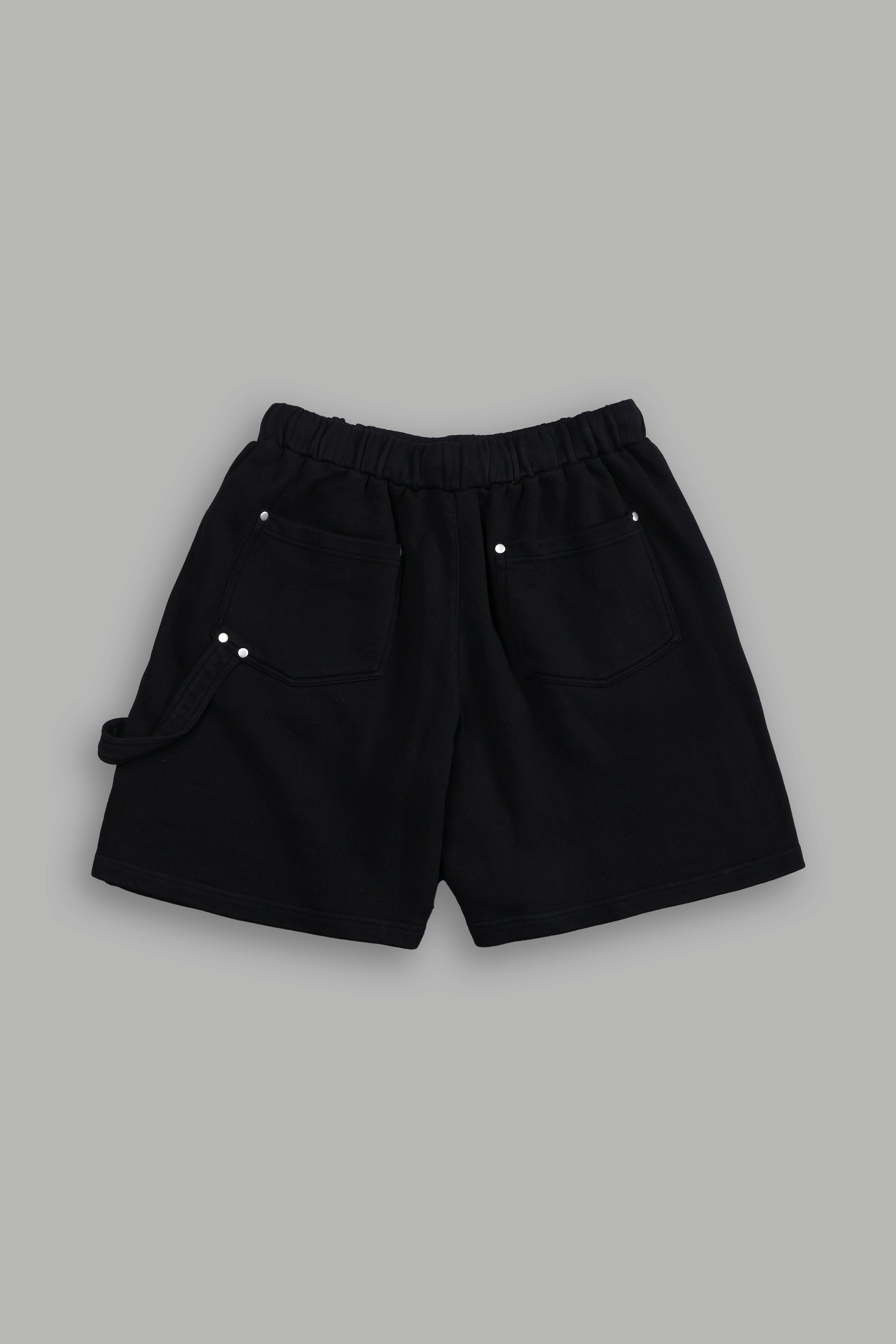 Frontier Rivet Fleece Shorts in Black