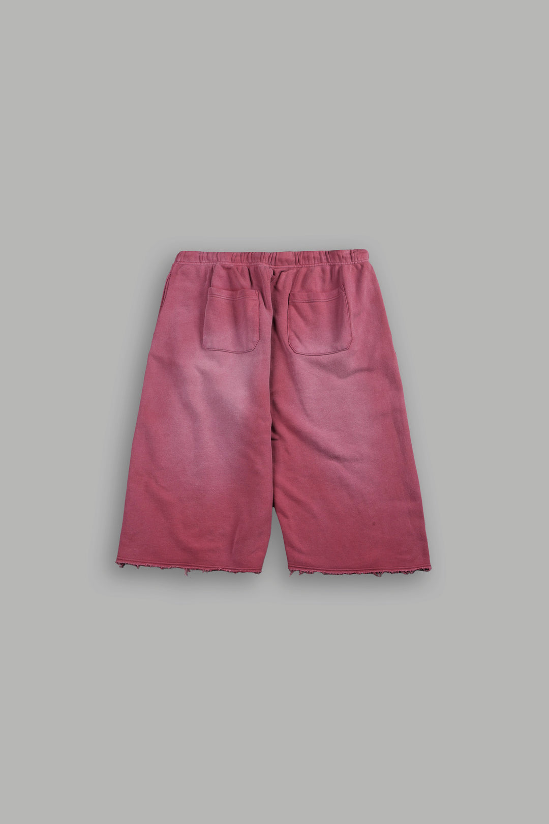 Dual Wolf Capri Sweat Pants In Cherry Red Super Sun Fade