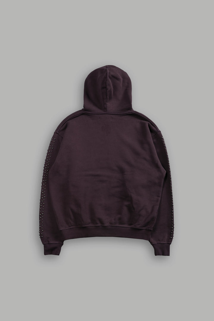 Chopper Stud "Pierce" Hoodie in Darc Garnet Horizon Sun Fade
