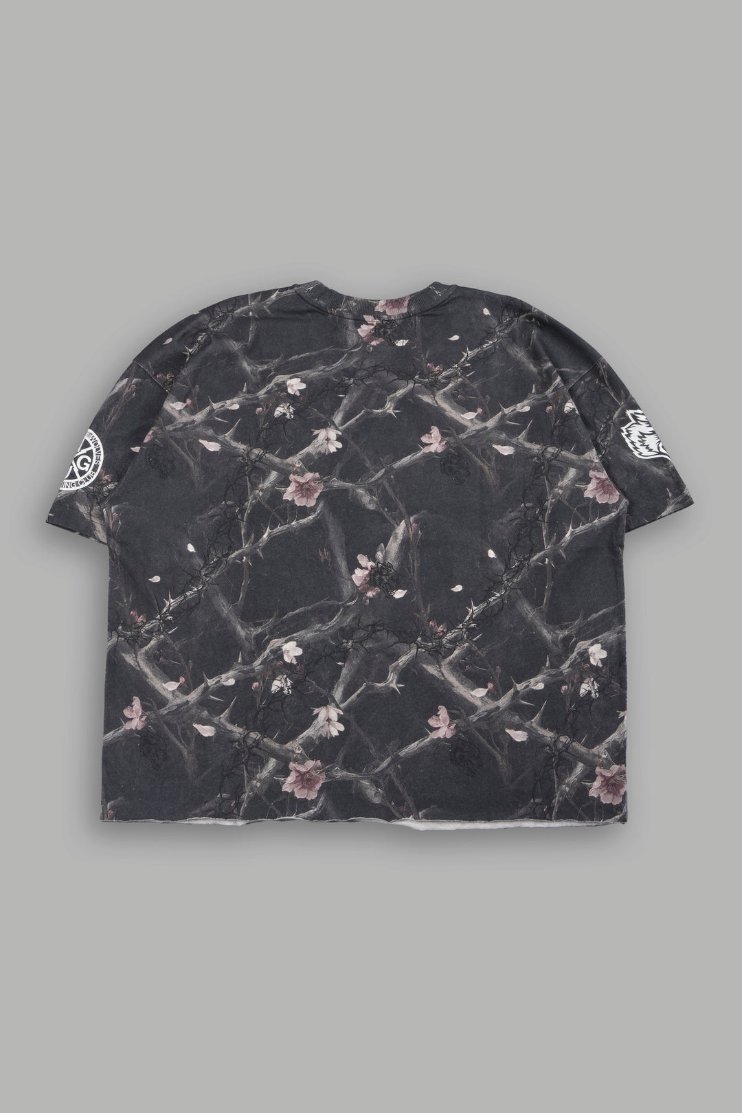 Loyalty Sakura Grunge Mid Length Raw Hem Tee In All Of Us Camo