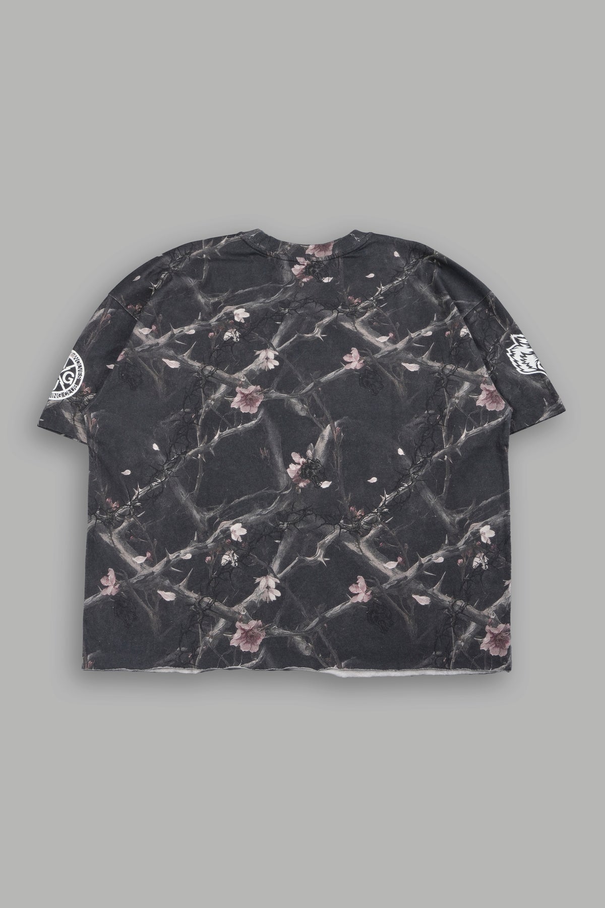 Loyalty Sakura Grunge Mid Length Raw Hem Tee In All Of Us Camo
