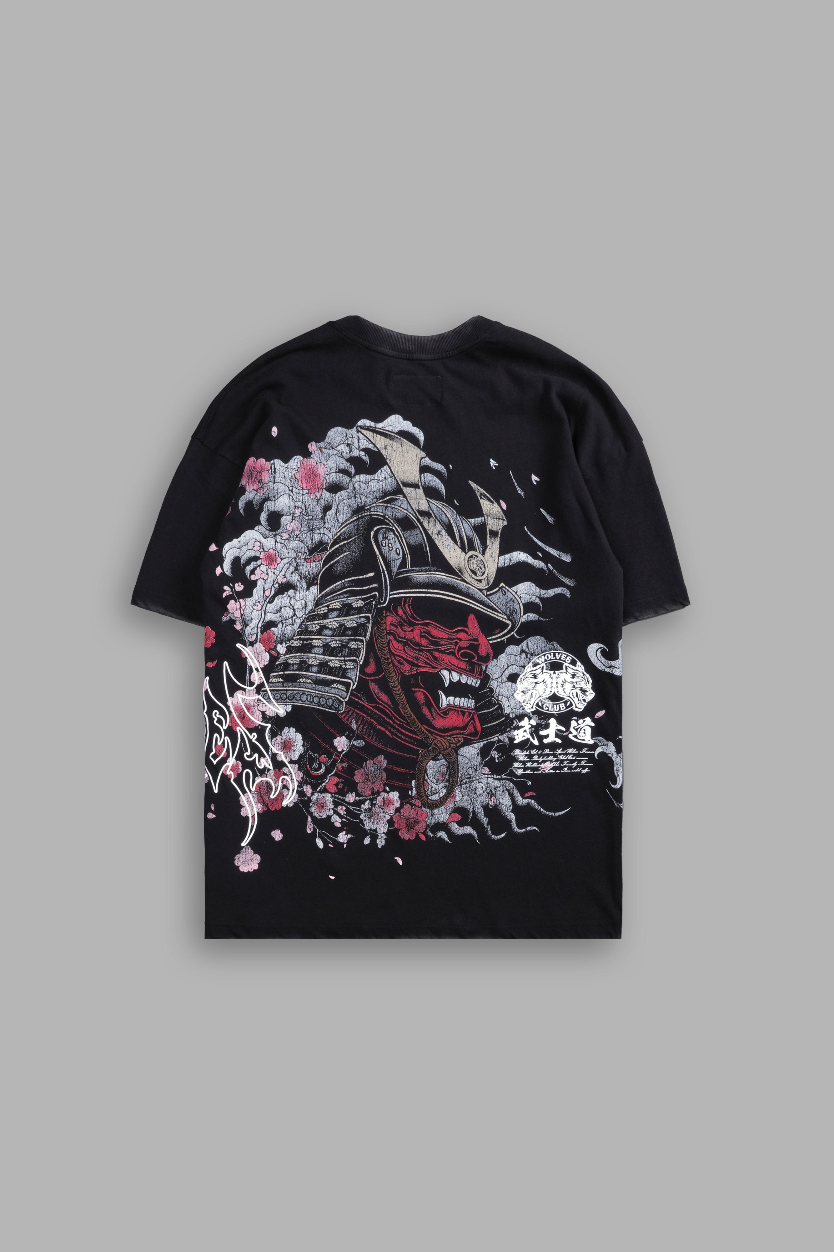 Sakura Warrior "Side By Side" Oversized Tee in Black