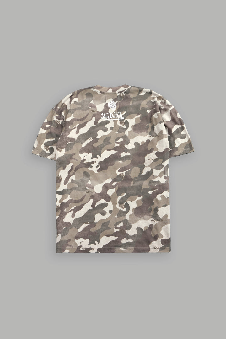 Flight Club V2 Premium Oversized Tee in Dsvd Green Camo