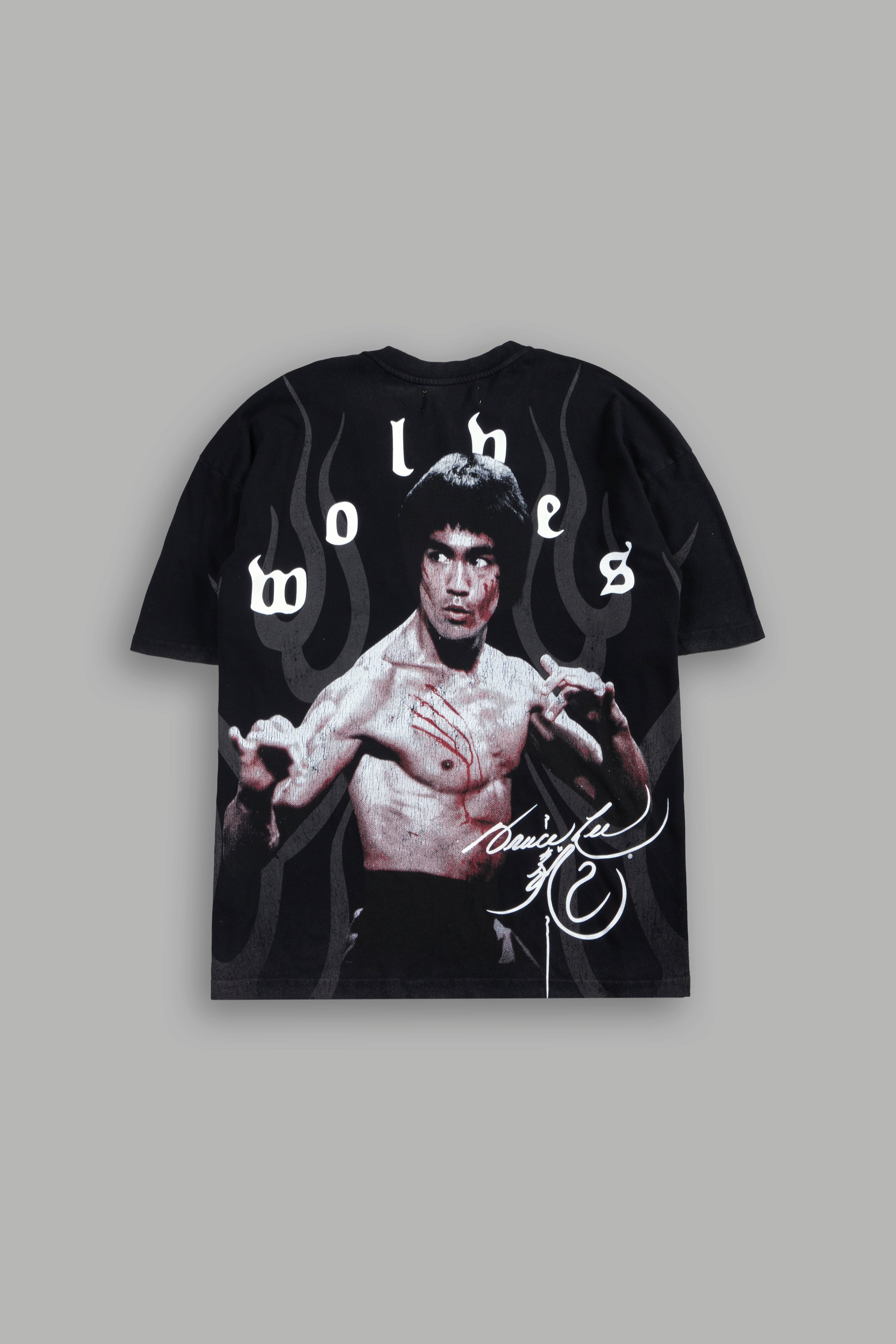Bruce Lee Flame Premium Oversized Tee in Black