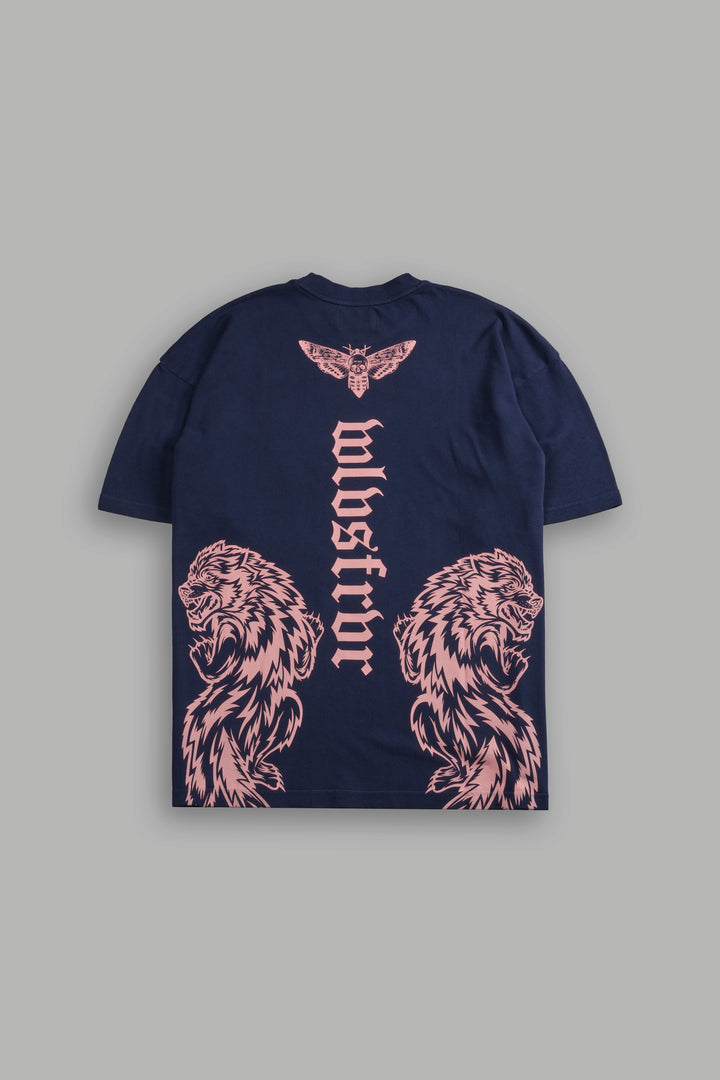 The Wolves & The Moth "Premium" Oversized Tee in Navy