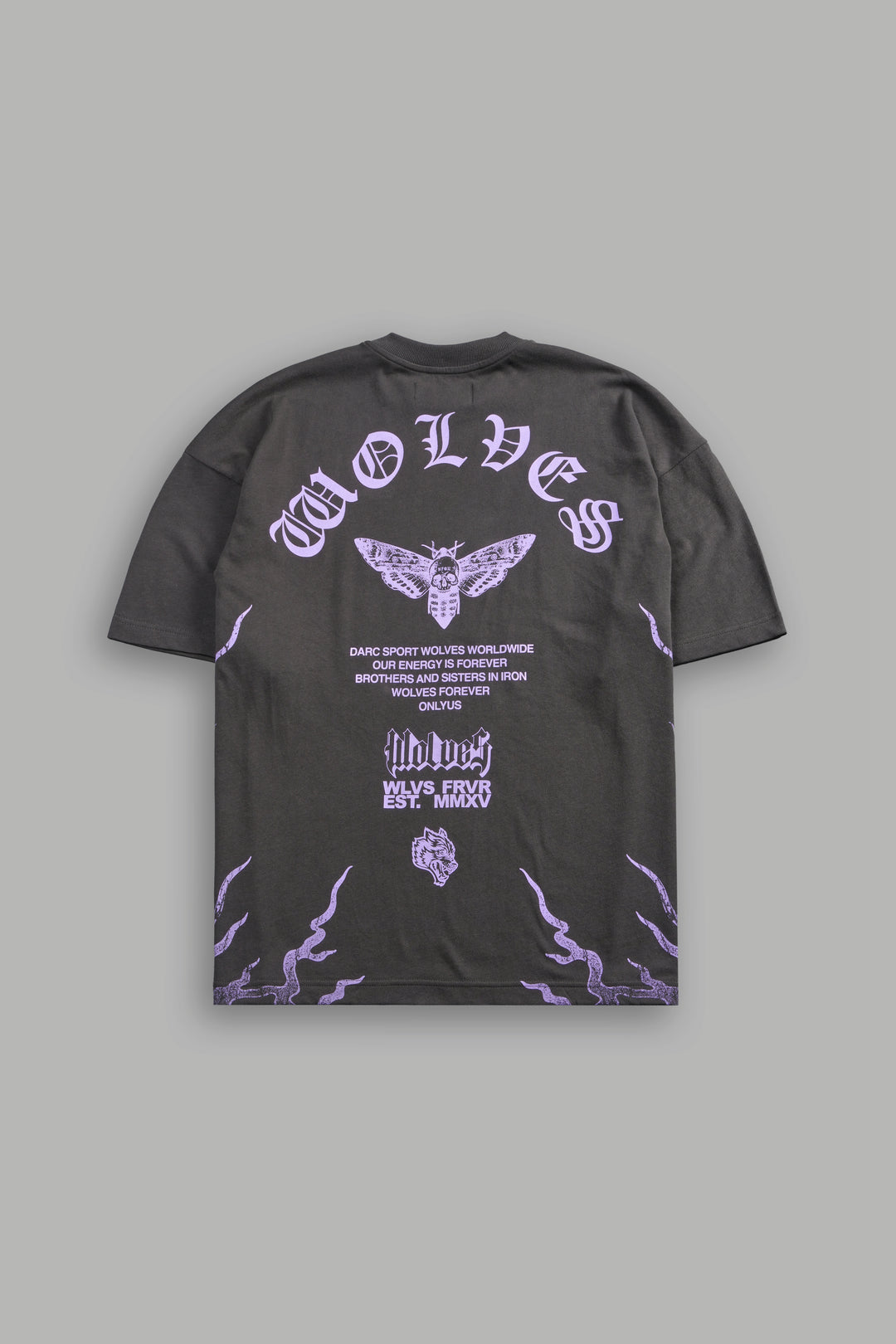 Wolves Never Back Down V2 Premium Oversized Tee in Wolf Gray