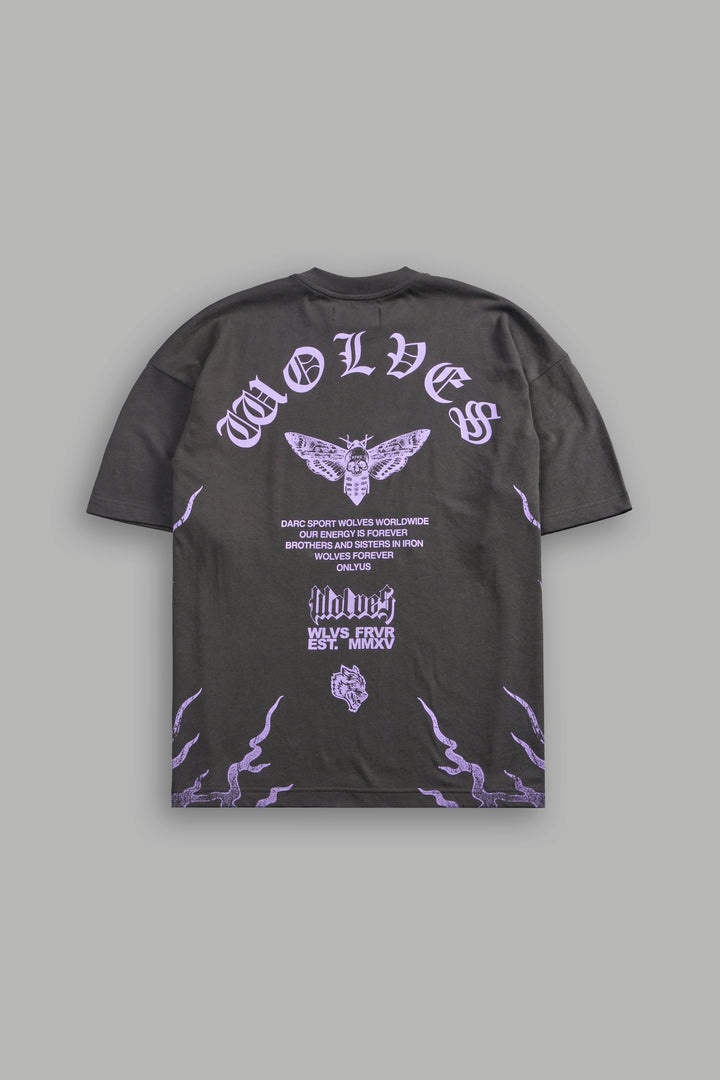 Wolves Never Back Down V2 Premium Oversized Tee in Wolf Gray