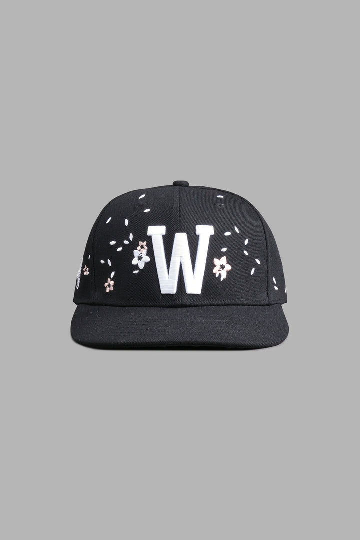 Wolves Sakura Fitted Hat in Black