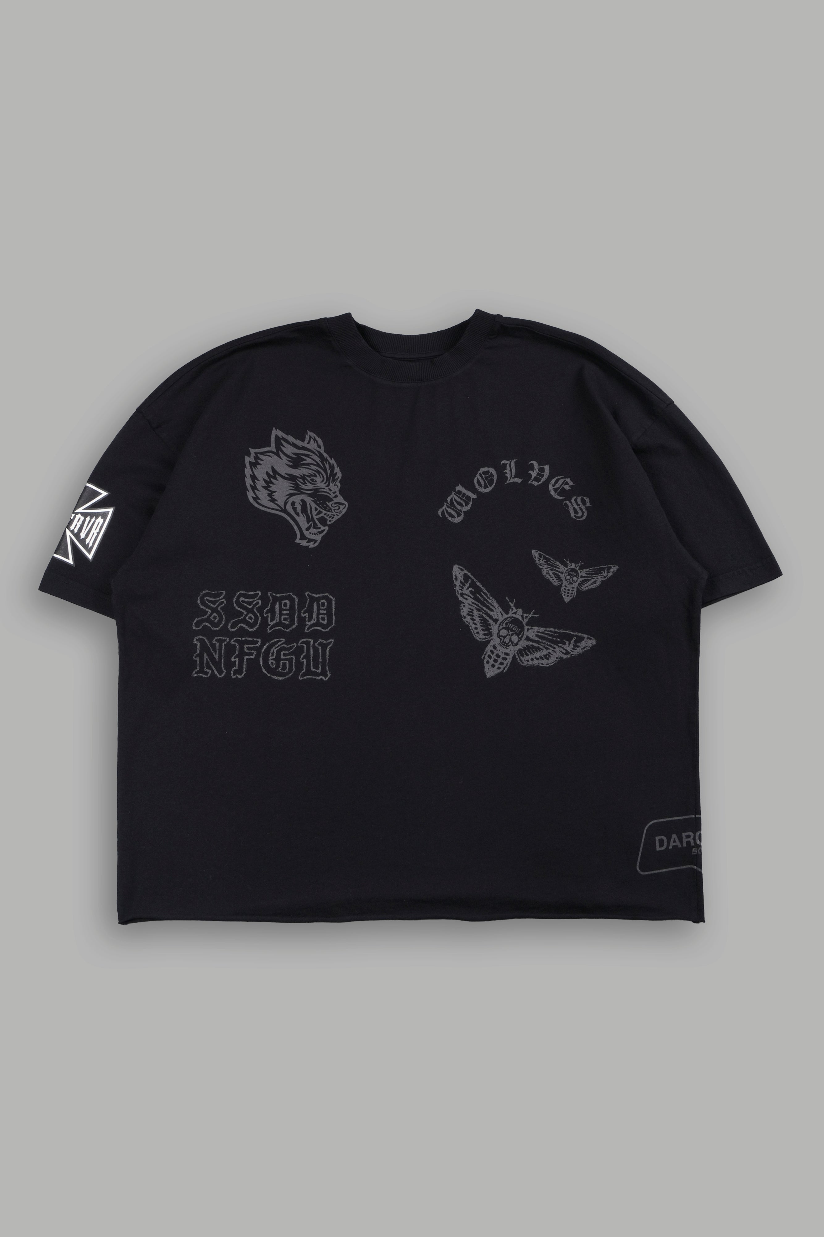 Flash Core Grunge Mid Length Raw Hem Tee In Black – DarcSport