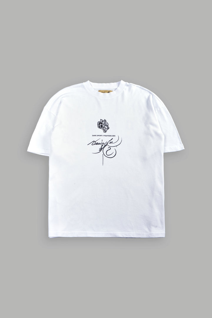 Bruce Lee Flame Premium Oversized Tee in White