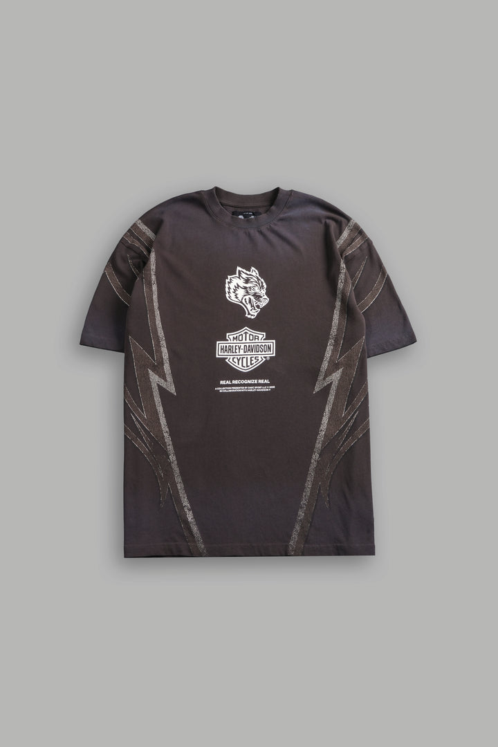 Real Recognize Real Unisex Premium Oversized Tee in Darc Brown Drift Wash