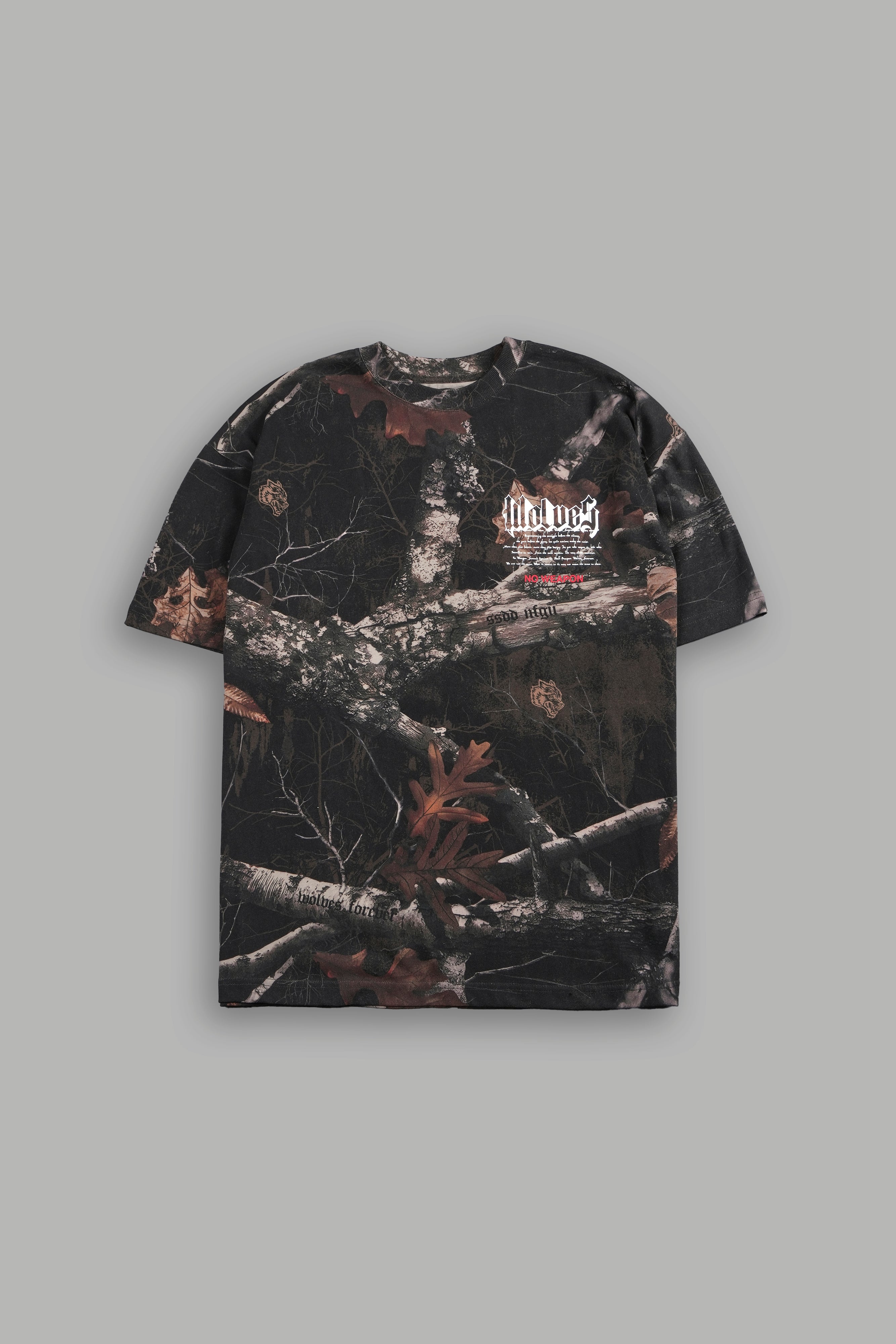 Create "Premium" Oversized Tee in Darc Brown Woodland Camo