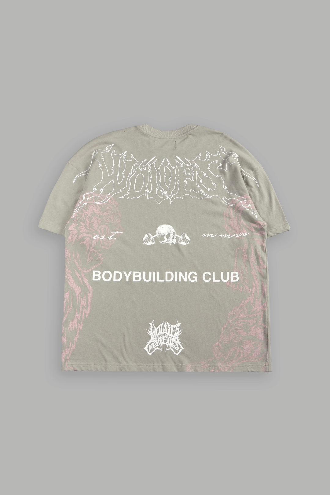 Wolves Bodybuilding Club Premium Tee In Cactus Gray