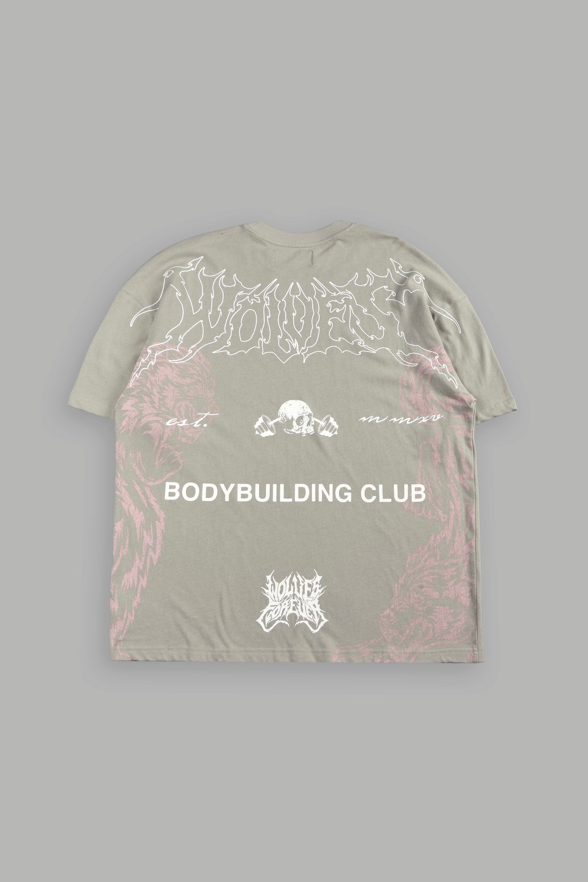Wolves Bodybuilding Club Premium Tee In Cactus Gray