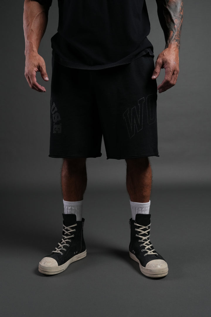 Powerhouse of the Wolves Grunge Brock Sweat Shorts in Black