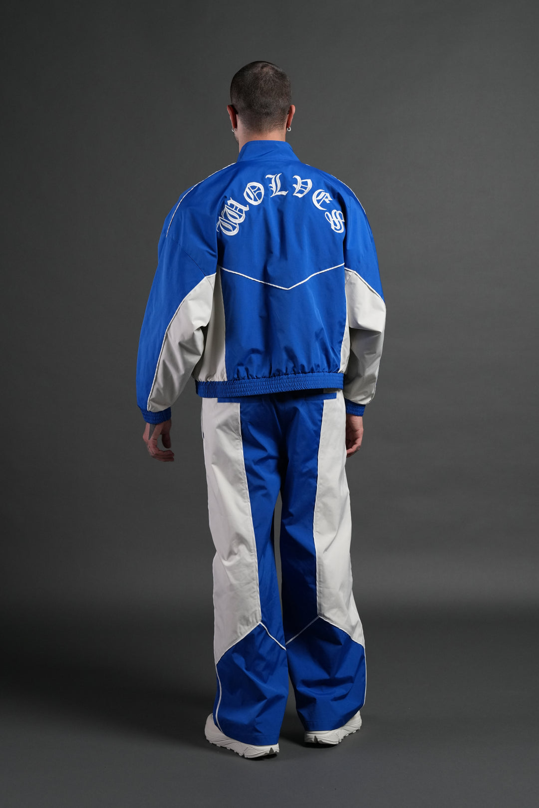Dual Men's Quinn Track Pants in Darc Cobalt/Cream