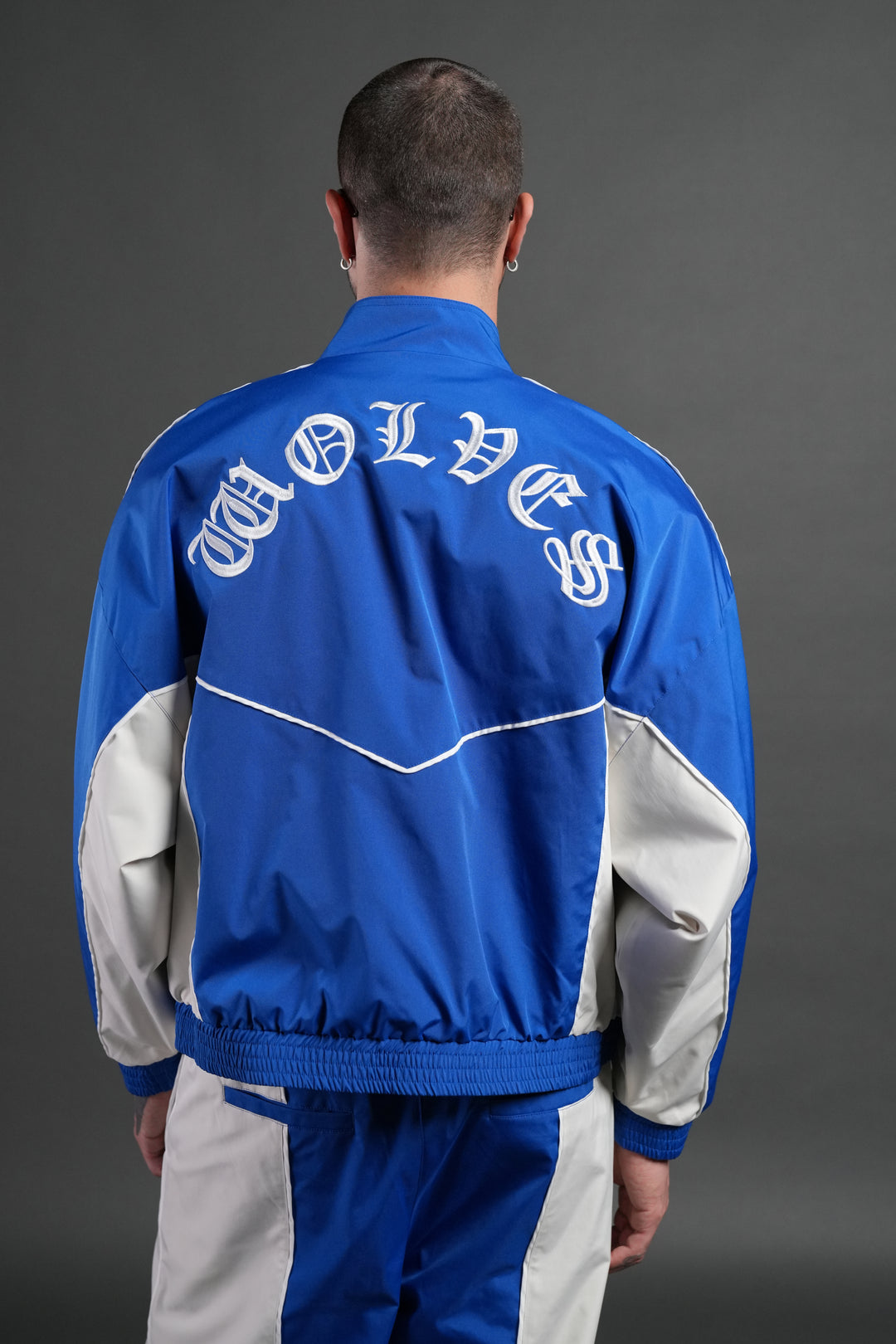 Wolf Chopper Quinn Track Jacket in Darc Cobalt/Cream