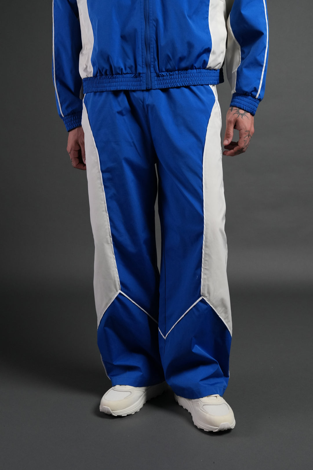 Dual Men's Quinn Track Pants in Darc Cobalt/Cream