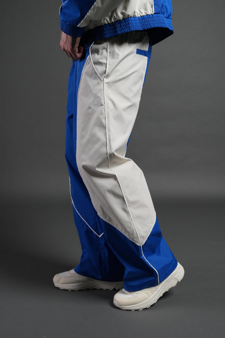 Dual Men's Quinn Track Pants in Darc Cobalt/Cream
