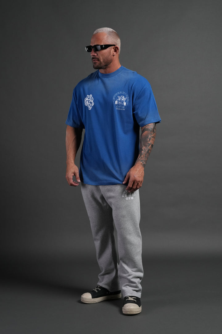 Powerhouse of the Cherub Unisex Premium Oversized Tee in Darc Cobalt Drift Wash