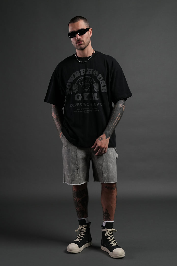 Powerhouse of the Wolves Premium Oversized Tee in Black