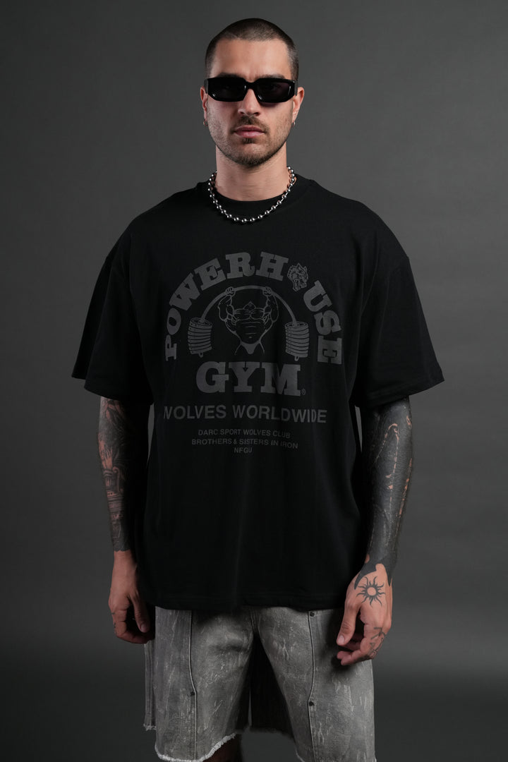 Powerhouse of the Wolves Premium Oversized Tee in Black