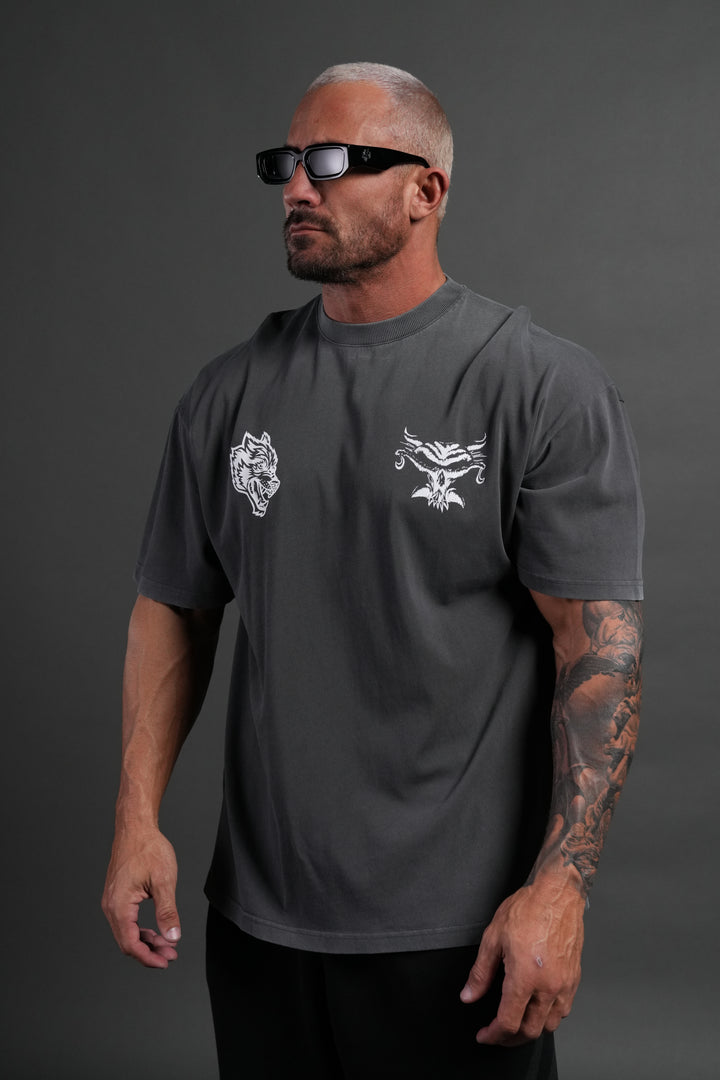 Feed the Beast Premium Oversized Tee in Wolf Gray