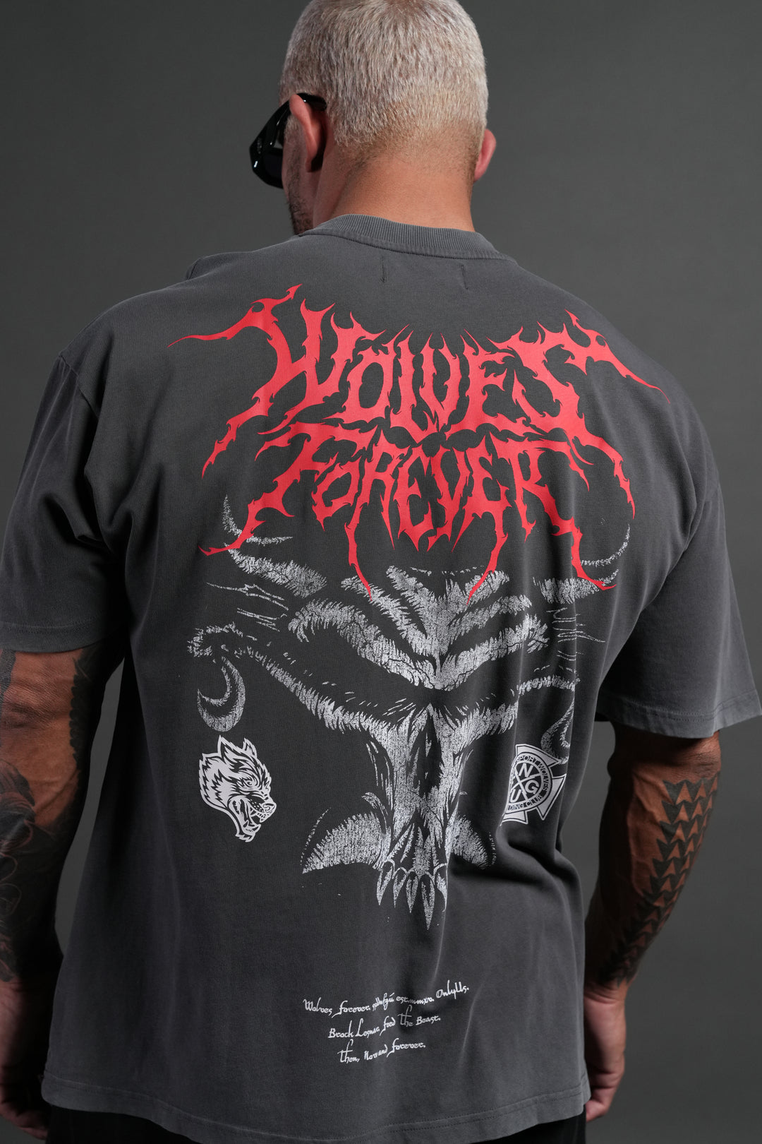 Feed the Beast Premium Oversized Tee in Wolf Gray