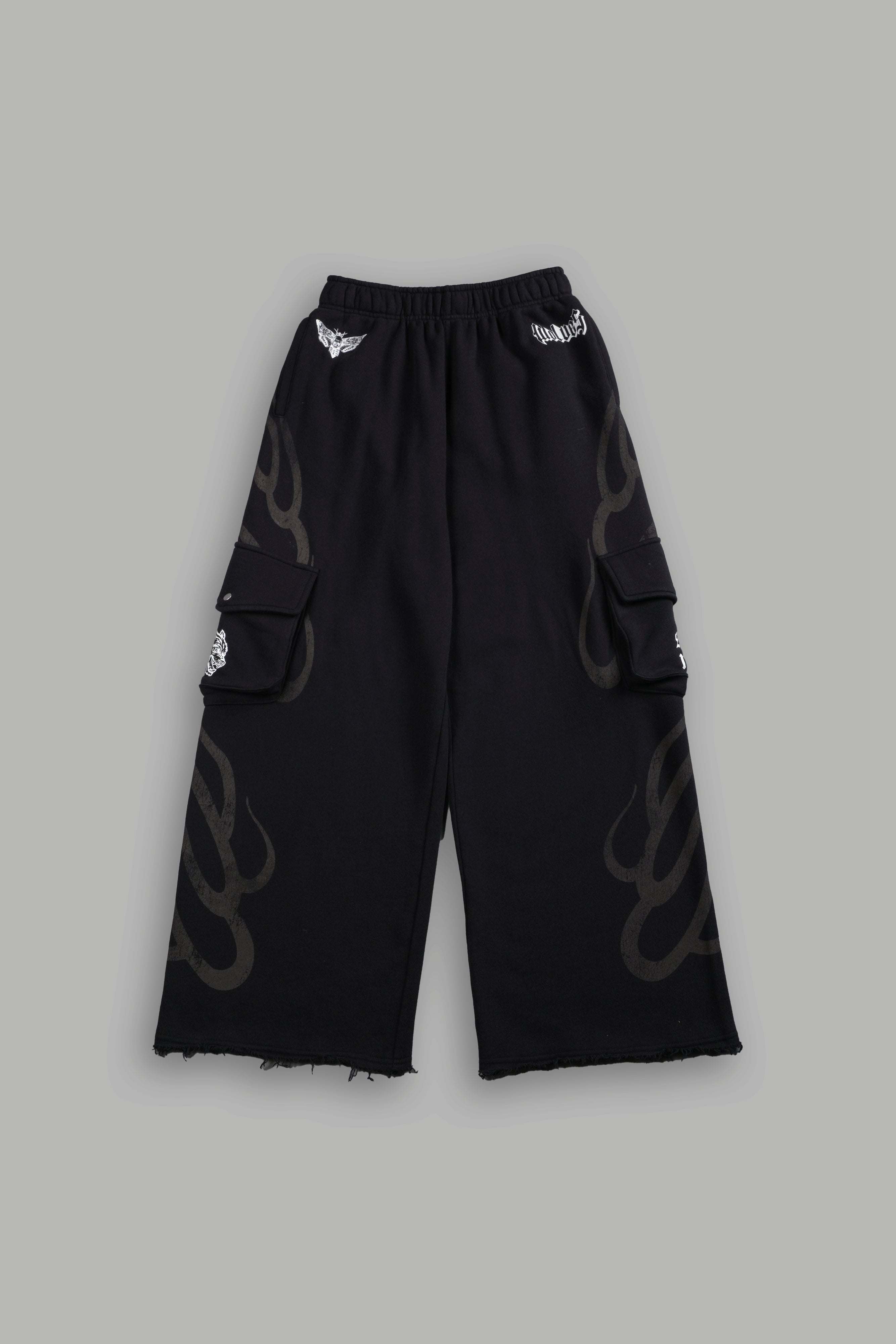 Moth Flames Durst Cargo Sweats in Black