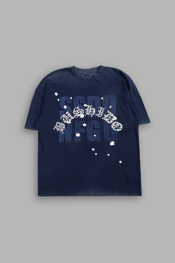 Ssddnfgu Bushido Premium Oversized Tee in Navy