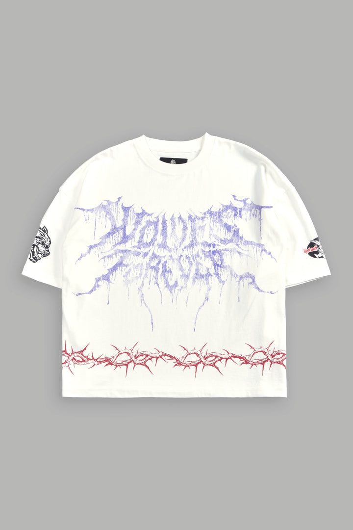 Drip Hesh Grunge "Box Cut" Tee in Cream