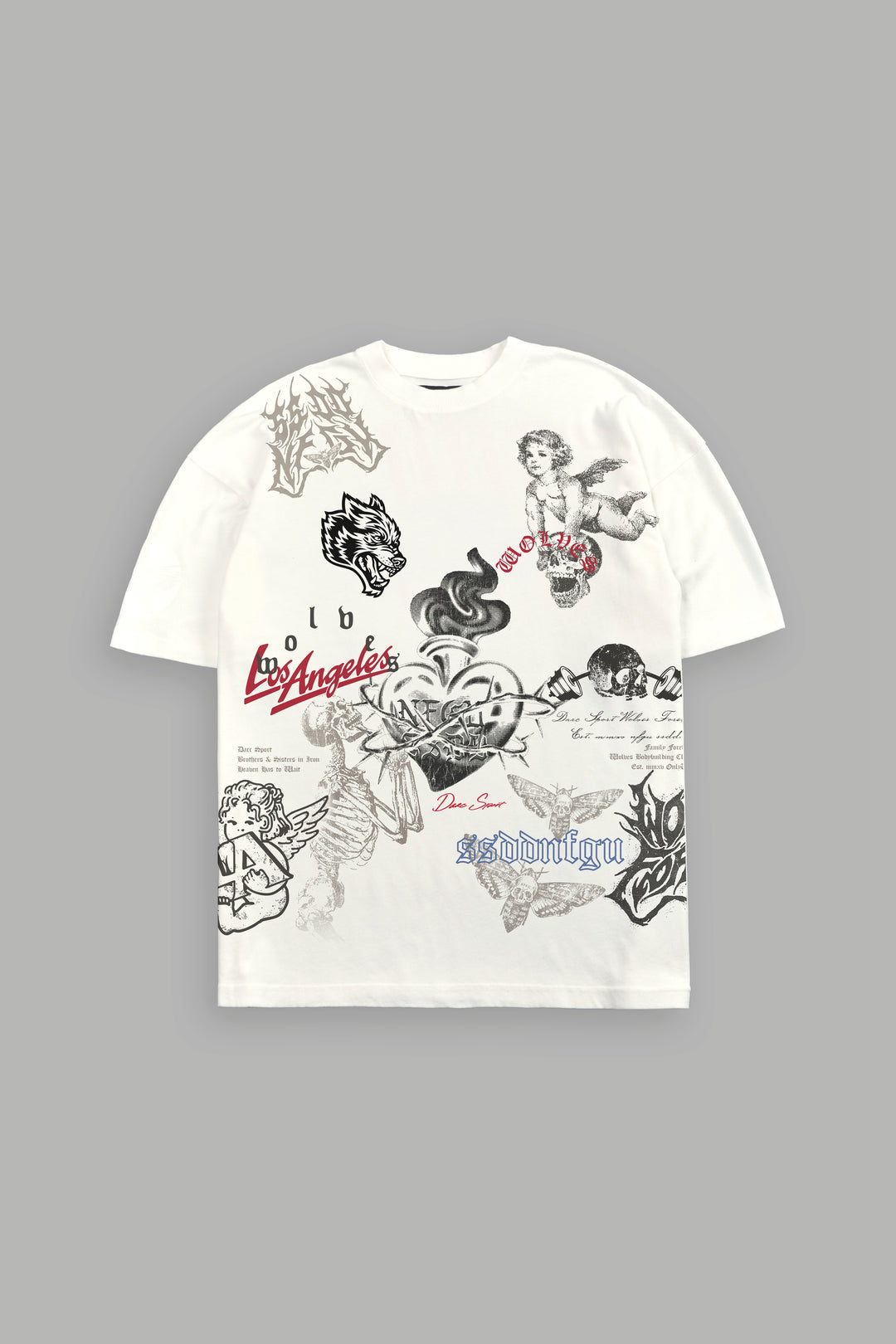 Homage to LA Premium Oversized Tee in Cream