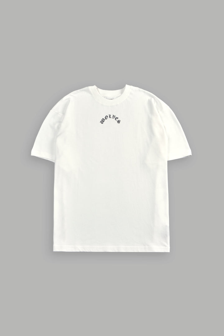 Wolves Never Back Down "Premium" Oversized Tee in Cream