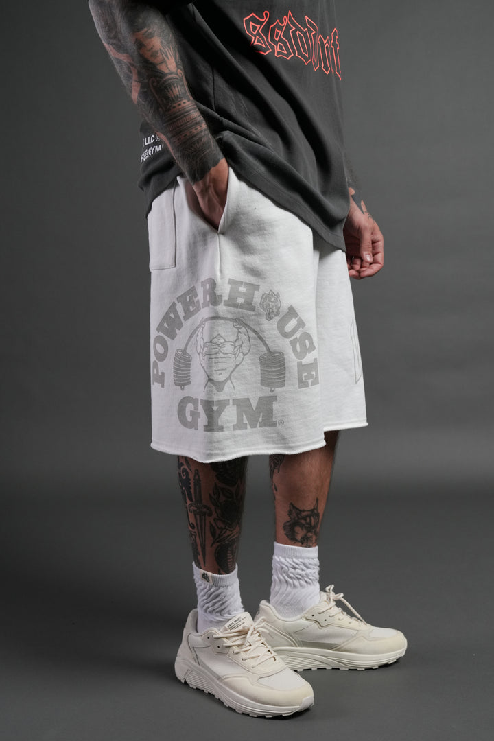 Powerhouse of the Wolves Grunge Brock Sweat Shorts in Cream
