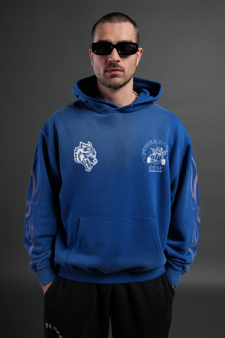 Powerhouse of the Cherub Unisex "Pierce" Hoodie in Darc Cobalt Drift Wash