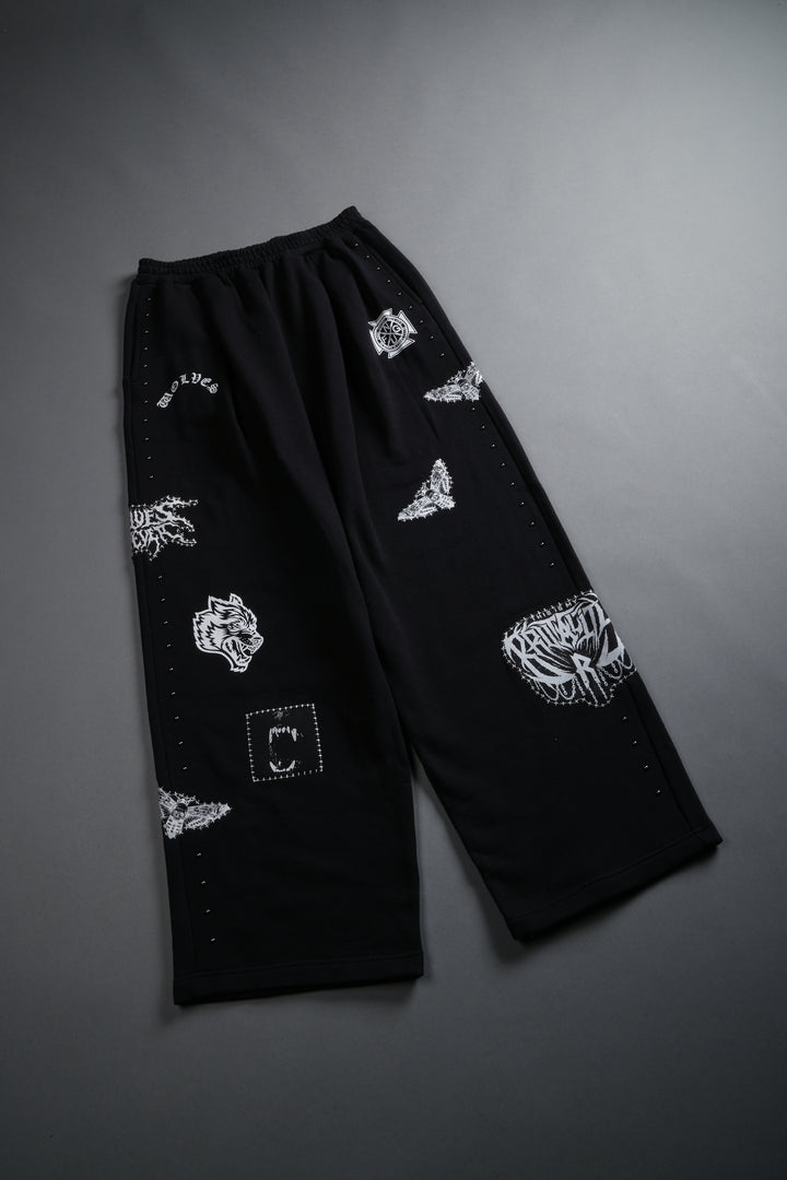 Give it Your All "Yara" Pleated Sweat Pants in Black
