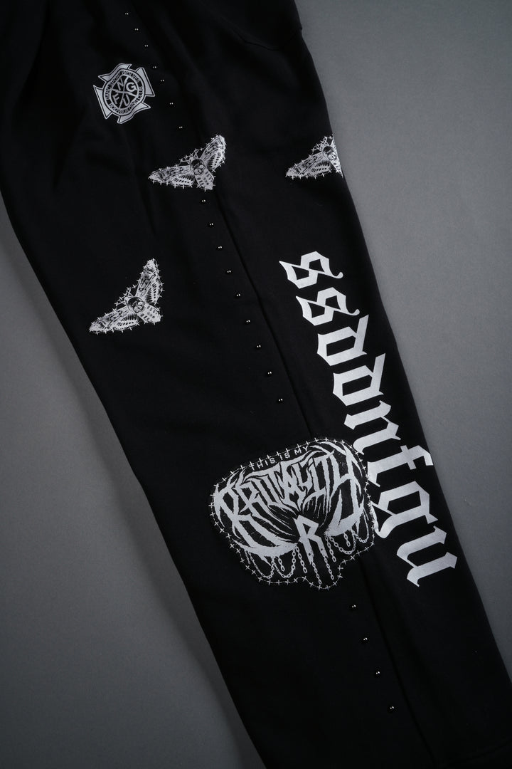Give it Your All "Yara" Pleated Sweat Pants in Black