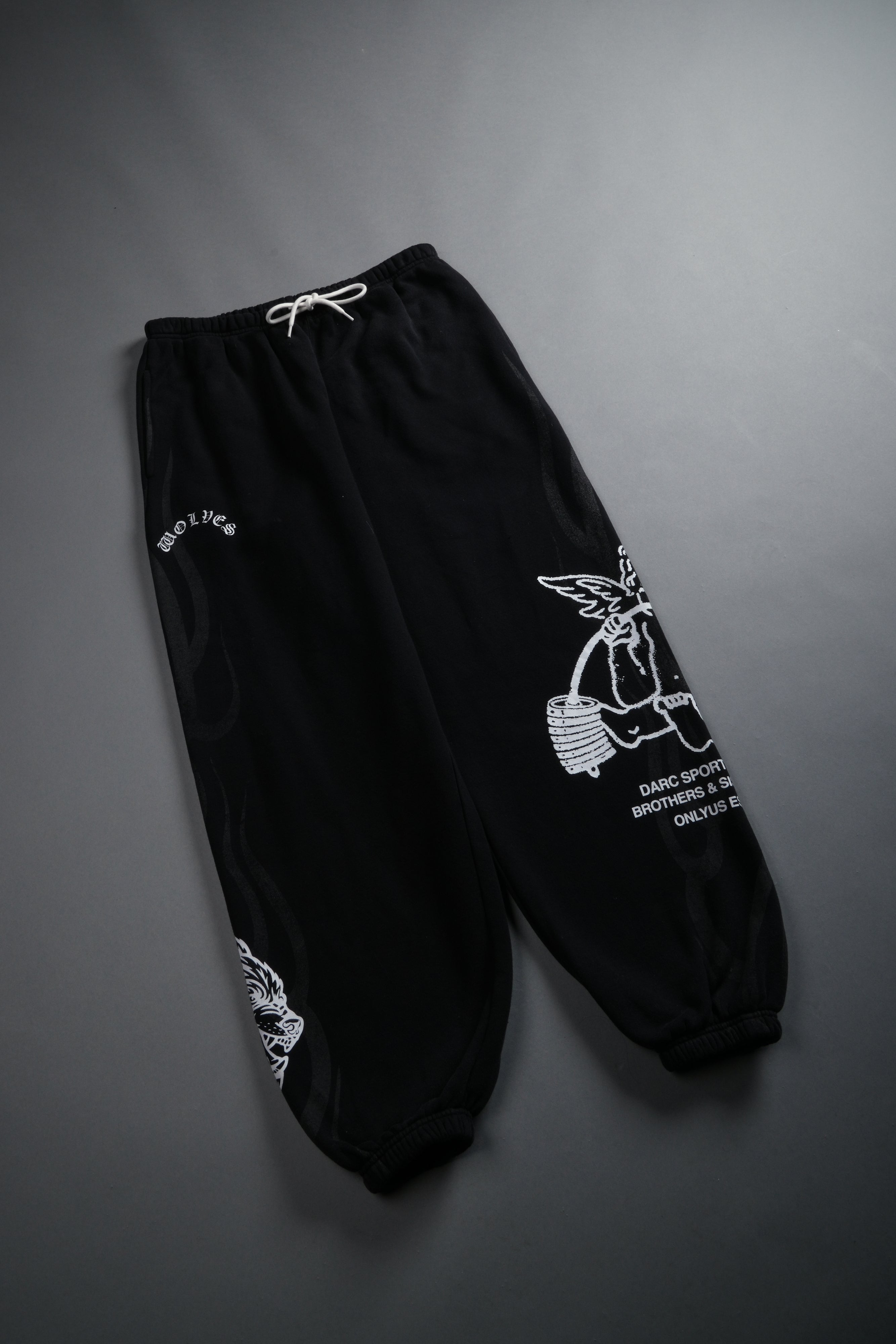 Powerhouse of the Cherub Unisex Lightweight Lounger Sweat Pants in Black Drift Wash