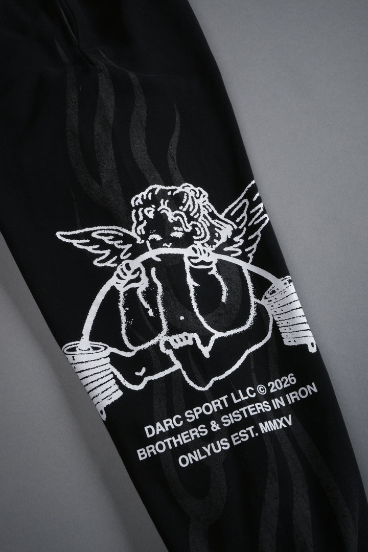 Powerhouse of the Cherub Unisex Lightweight Lounger Sweat Pants in Black Drift Wash